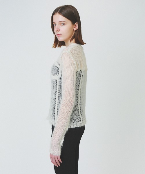 soduk（スドーク）の「【soduk】denim fluffy top（ニット/セーター・レディース・ブラック/ネイビー/ホワイト・ONE SIZE）」の4枚目の写真