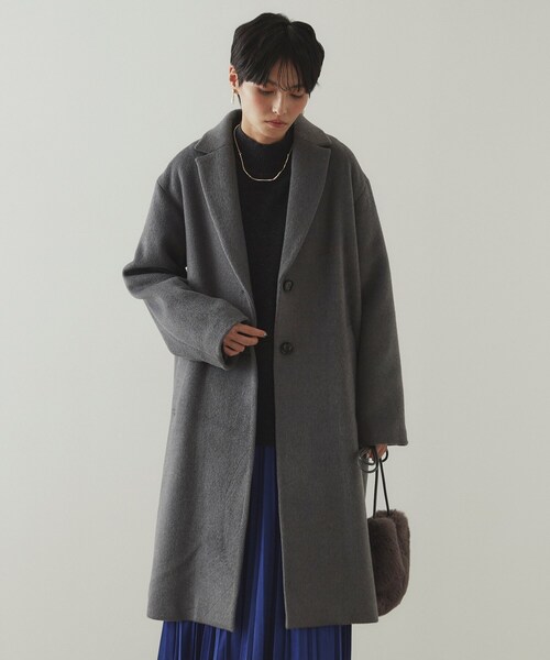 OPAQUE.CLIP（オペークドットクリップ）の「ウールカシミヤブレンド チェスターコート（チェスターコート・レディース・ダークグレー/ブラック・36/38/40/42）」の15枚目の写真