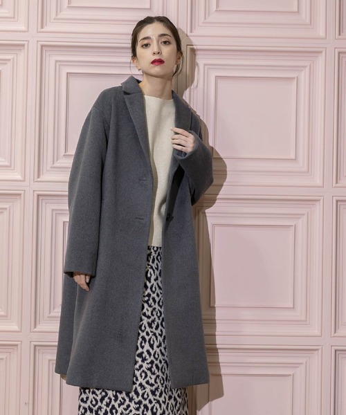 OPAQUE.CLIP（オペークドットクリップ）の「ウールカシミヤブレンド チェスターコート（チェスターコート・レディース・ダークグレー/ブラック・36/38/40/42）」の4枚目の写真