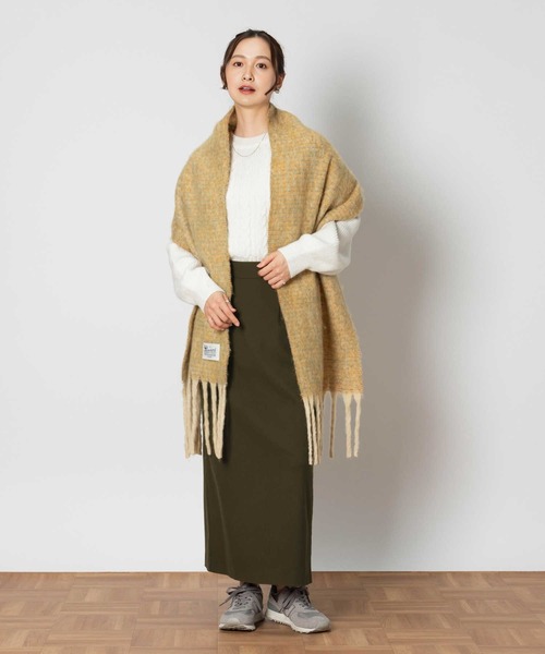 Right-on（ライトオン）の「メランジ大判ストール（ストール/ショール・レディース・イエロー/グレー・ONE SIZE）」の5枚目の写真