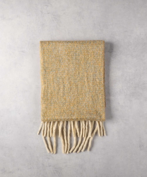 Right-on（ライトオン）の「メランジ大判ストール（ストール/ショール・レディース・イエロー/グレー・ONE SIZE）」の8枚目の写真