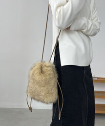 CAPRICIEUX LE'MAGE | エコファー巾着バッグ(ショルダーバッグ)
