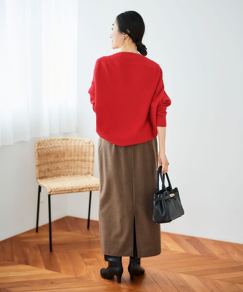 le.coeur blanc（ルクールブラン）の「裏起毛チェックストレートスカート（スカート・レディース・ベージュ系その他2/ブラウン系その他2・36/38）」の6枚目の写真