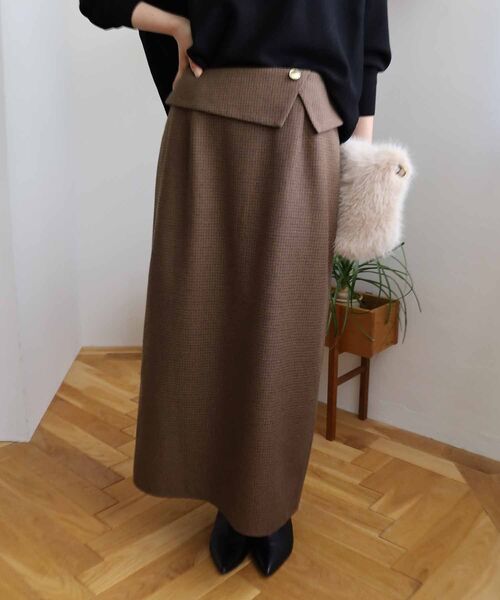 le.coeur blanc（ルクールブラン）の「裏起毛チェックストレートスカート（スカート・レディース・ベージュ系その他2/ブラウン系その他2・36/38）」の13枚目の写真