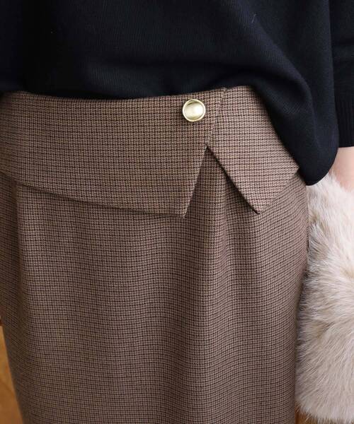 le.coeur blanc（ルクールブラン）の「裏起毛チェックストレートスカート（スカート・レディース・ベージュ系その他2/ブラウン系その他2・36/38）」の14枚目の写真