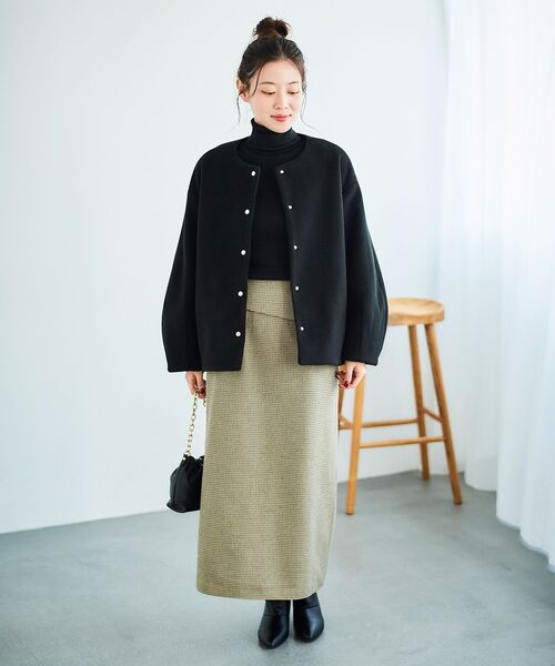 le.coeur blanc（ルクールブラン）の「裏起毛チェックストレートスカート（スカート・レディース・ベージュ系その他2/ブラウン系その他2・36/38）」の19枚目の写真