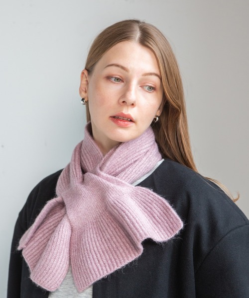 14+（イチヨンプラス）の「リサイクルヤーン差し込みマフラー（マフラー・レディース・グリーン/ピンク/ベージュ/グレー/チャコールグレー/ブルー・FREE）」の6枚目の写真