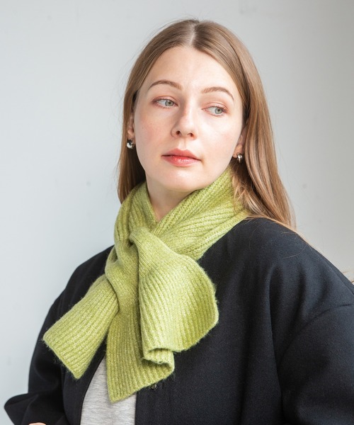 14+（イチヨンプラス）の「リサイクルヤーン差し込みマフラー（マフラー・レディース・グリーン/ピンク/ベージュ/グレー/チャコールグレー/ブルー・FREE）」の5枚目の写真