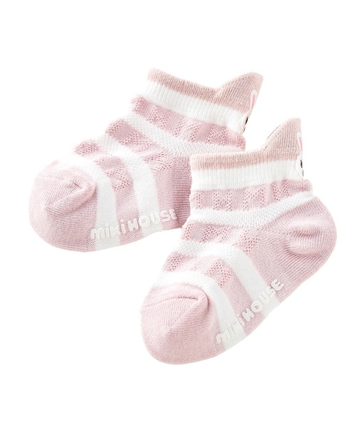 MIKI HOUSE(ミキハウス)の「ボーダーローカットソックス(ソックス/靴下・キッズ・ピンク/ブルー・13-15cm/11-13cm/17-19cm/15-17cm)」の1枚目の写真