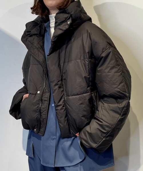 フード付き中綿パフブルゾン（ダウンジャケット/コート）｜Solace
