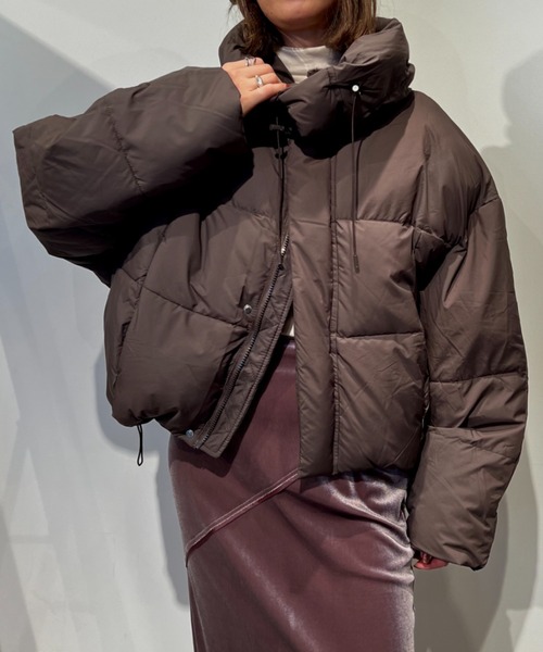 フード付き中綿パフブルゾン（ダウンジャケット/コート）｜Solace