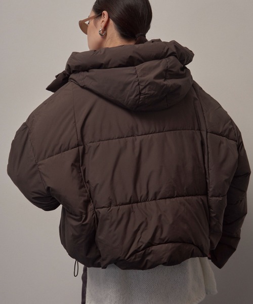 フード付き中綿パフブルゾン（ダウンジャケット/コート）｜Solace