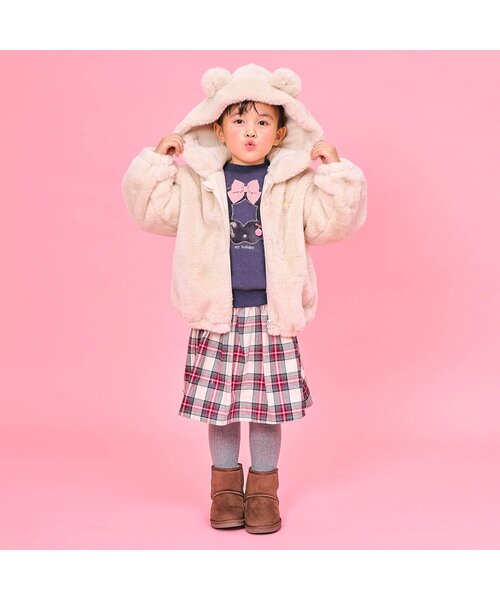 Seraph（セラフ）の「ふわふわアニマルアウター（ブルゾン・キッズ・サックスブルー/アイボリー/ピンク・70/80/90/100/110/120/130/140）」の4枚目の写真