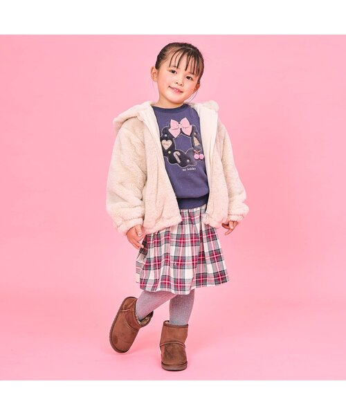 Seraph（セラフ）の「ふわふわアニマルアウター（ブルゾン・キッズ・サックスブルー/アイボリー/ピンク・70/80/90/100/110/120/130/140）」の5枚目の写真