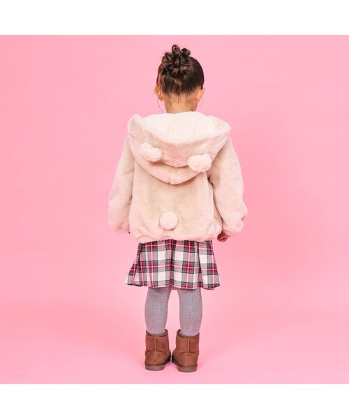 Seraph（セラフ）の「ふわふわアニマルアウター（ブルゾン・キッズ・サックスブルー/アイボリー/ピンク・70/80/90/100/110/120/130/140）」の6枚目の写真