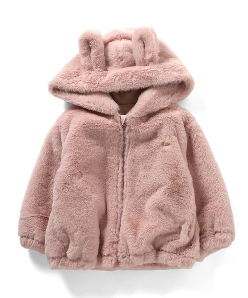 Seraph（セラフ）の「ふわふわアニマルアウター（ブルゾン・キッズ・サックスブルー/アイボリー/ピンク・70/80/90/100/110/120/130/140）」の14枚目の写真