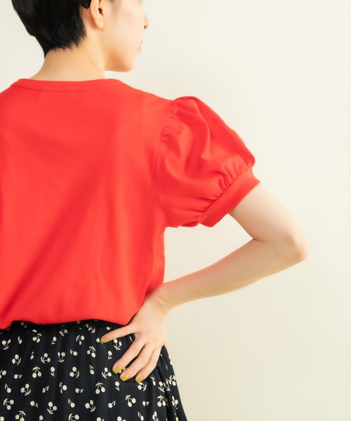 CHILD WOMAN（チャイルドウーマン）の「連シルフライス パフスリーブTシャツ（Tシャツ/カットソー・レディース・ブラック/レッド/ホワイト/その他・FREE）」の8枚目の写真