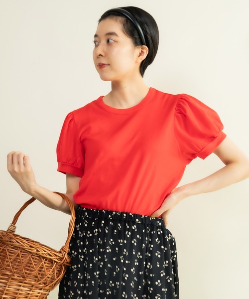 連シルフライス パフスリーブTシャツ（Tシャツ/カットソー