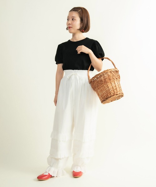 CHILD WOMAN（チャイルドウーマン）の「連シルフライス パフスリーブTシャツ（Tシャツ/カットソー・レディース・ブラック/レッド/ホワイト/その他・FREE）」の21枚目の写真