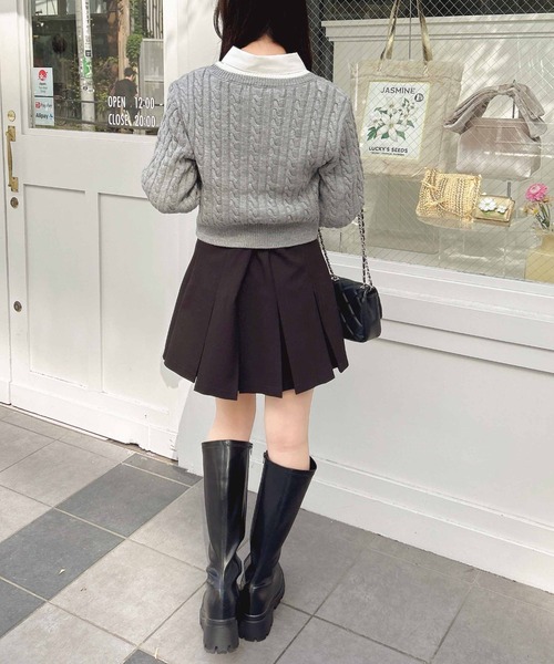 INGNI(イング)の「くま刺しゅうケーブルニット/A(ニット/セーター・レディース・グレー×ホワイト/ホワイト×ブラック/ネイビー系・M)」の21枚目の写真