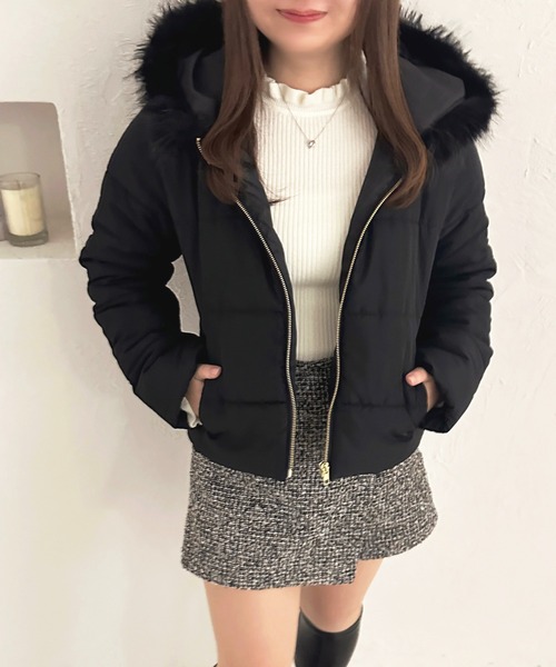 apres jour（アプレジュール）の「ベルト付きフェイクダウンジャケット【ZOZOTOWN限定アイテム】（ダウンジャケット/コート・レディース・ブラック/ライトグレー/オフホワイト・X-LARGE/フリー）」の21枚目の写真