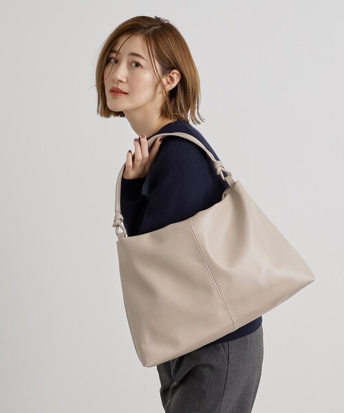 grove（グローブ）の「ロープハンドルワンショルダー（トートバッグ・レディース・ブラック/シルバー系その他/ベージュ系その他7/ライトグレー・00）」の5枚目の写真