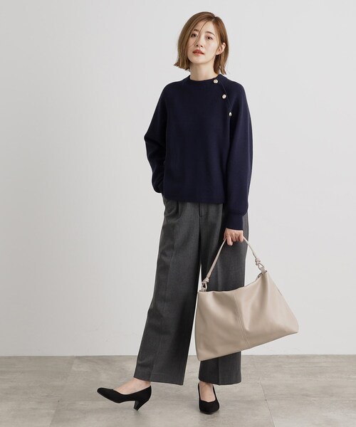 grove（グローブ）の「ロープハンドルワンショルダー（トートバッグ・レディース・ブラック/シルバー系その他/ベージュ系その他7/ライトグレー・00）」の6枚目の写真