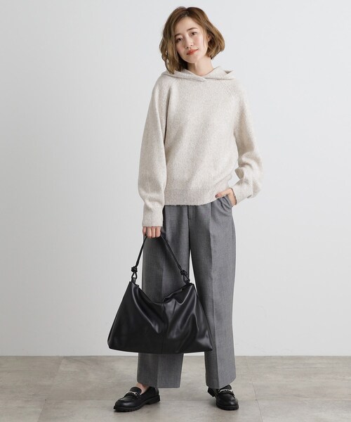 grove（グローブ）の「ロープハンドルワンショルダー（トートバッグ・レディース・ブラック/シルバー系その他/ベージュ系その他7/ライトグレー・00）」の8枚目の写真