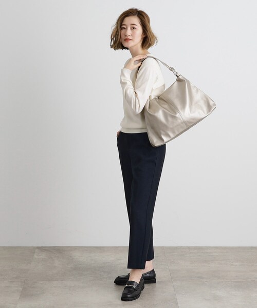 grove（グローブ）の「ロープハンドルワンショルダー（トートバッグ・レディース・ブラック/シルバー系その他/ベージュ系その他7/ライトグレー・00）」の12枚目の写真