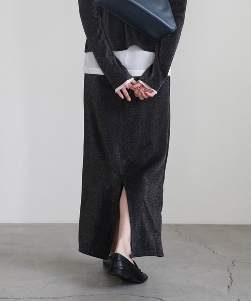 select MOCA(セレクトモカ)の「バックスリットラメタイトスカート(スカート・レディース・チャコール/ベージュ/ブラック・LARGE/MEDIUM)」の8枚目の写真