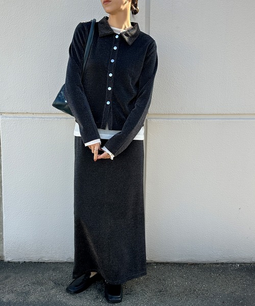 select MOCA(セレクトモカ)の「バックスリットラメタイトスカート(スカート・レディース・チャコール/ベージュ/ブラック・LARGE/MEDIUM)」の15枚目の写真