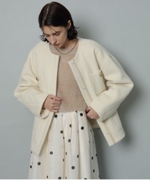 CADUNE♪♪ カデュネ　ボアコート　36 美品 CADUNE（カデュネ）の「ノーカラーポケットコート（ダウン
