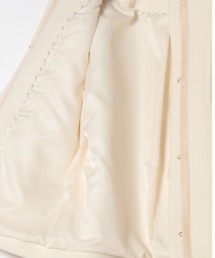 【新品未使用】 CADUNE ノーカラーポケットコート　SS　白 CADUNE（カデュネ）の「ノーカラーポケットコート（ダウンジャケット