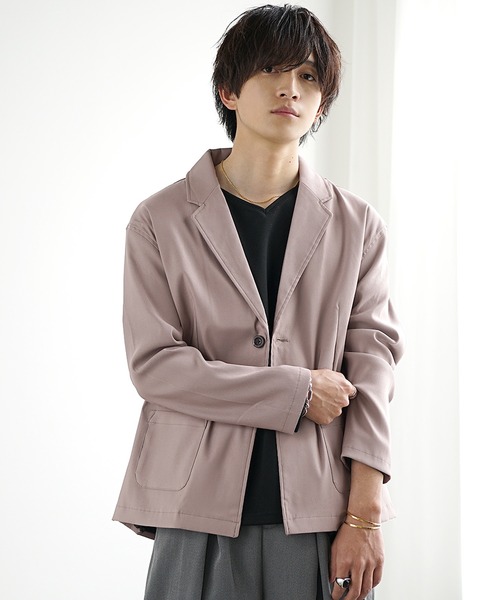 MinoriTY（マイノリティ）の「【MinoriTY】ツイルテーラードジャケット メンズ 春服（テーラードジャケット・メンズ・ラベンダー/グリーン/ストライプ/チェック/ブラック・S/L/M）」の3枚目の写真