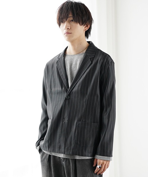 MinoriTY（マイノリティ）の「【MinoriTY】ツイルテーラードジャケット メンズ 春服（テーラードジャケット・メンズ・ラベンダー/グリーン/ストライプ/チェック/ブラック・S/L/M）」の19枚目の写真