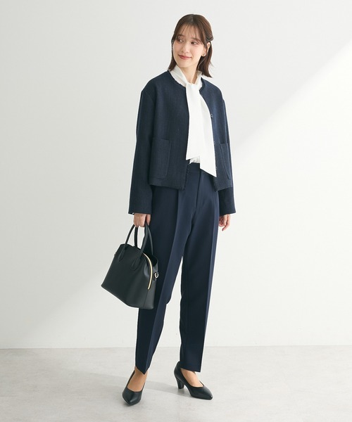 ef-de(エフデ)の「ef-de タックテーパードパンツ(スラックス・レディース・ライトグレー/ダークネイビー・SMALL/MEDIUM/LARGE)」の22枚目の写真