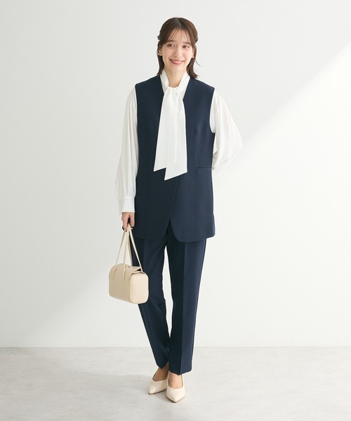 ef-de(エフデ)の「ef-de タックテーパードパンツ(スラックス・レディース・ライトグレー/ダークネイビー・SMALL/MEDIUM/LARGE)」の16枚目の写真