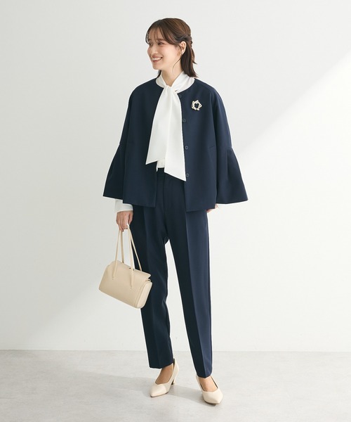 ef-de(エフデ)の「ef-de タックテーパードパンツ(スラックス・レディース・ライトグレー/ダークネイビー・SMALL/MEDIUM/LARGE)」の17枚目の写真