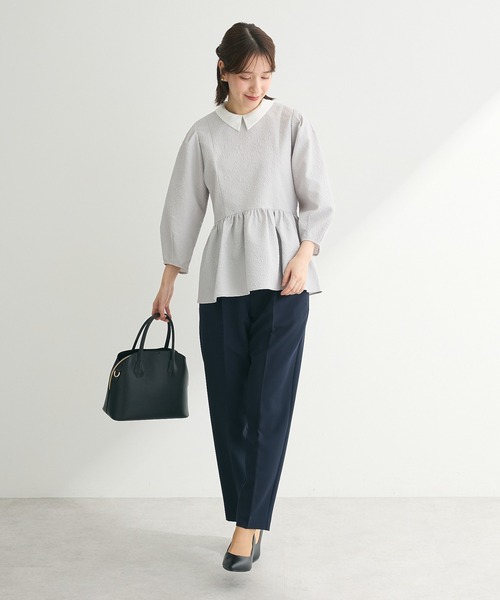 ef-de(エフデ)の「ef-de タックテーパードパンツ(スラックス・レディース・ライトグレー/ダークネイビー・SMALL/MEDIUM/LARGE)」の19枚目の写真