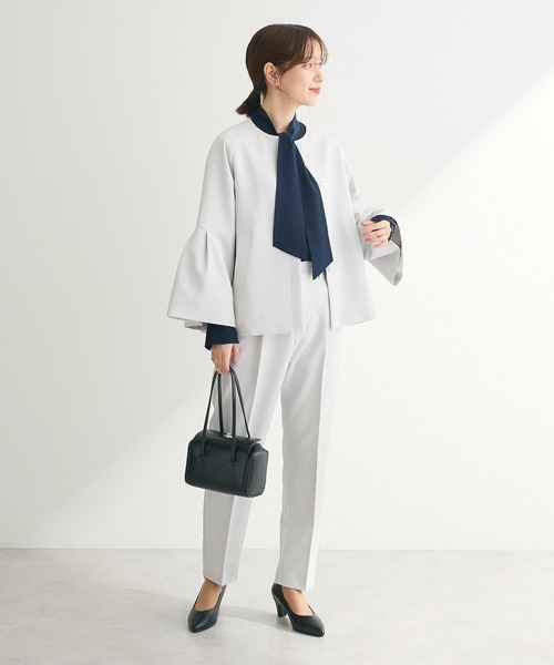 ef-de(エフデ)の「ef-de タックテーパードパンツ(スラックス・レディース・ライトグレー/ダークネイビー・SMALL/MEDIUM/LARGE)」の11枚目の写真