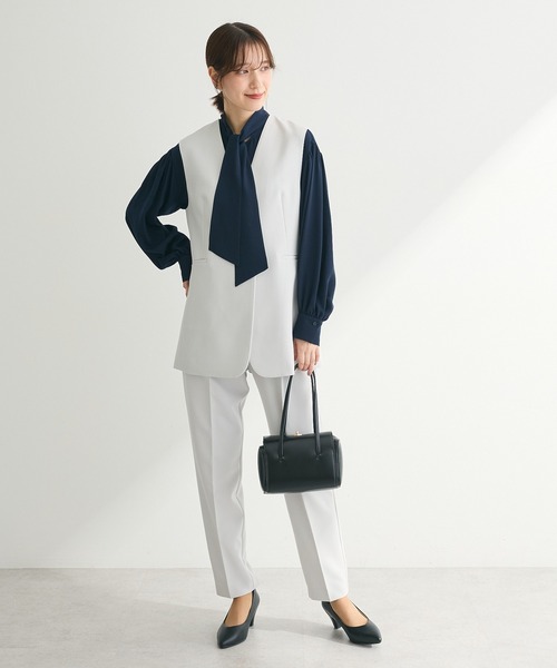 ef-de(エフデ)の「ef-de タックテーパードパンツ(スラックス・レディース・ライトグレー/ダークネイビー・SMALL/MEDIUM/LARGE)」の12枚目の写真