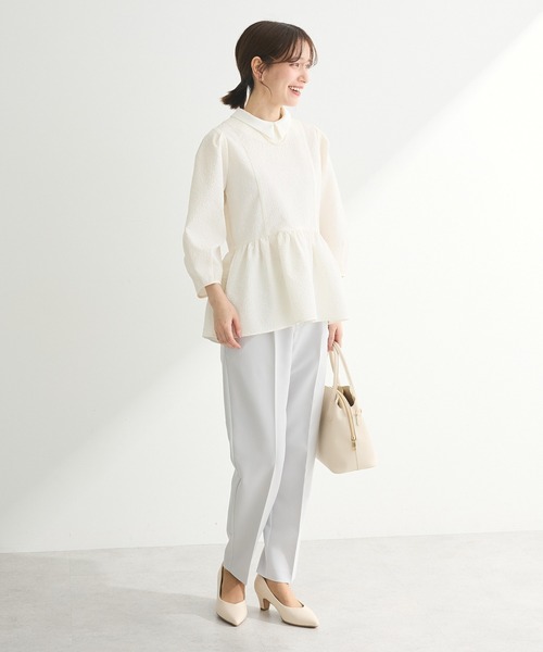 ef-de(エフデ)の「ef-de タックテーパードパンツ(スラックス・レディース・ライトグレー/ダークネイビー・SMALL/MEDIUM/LARGE)」の13枚目の写真