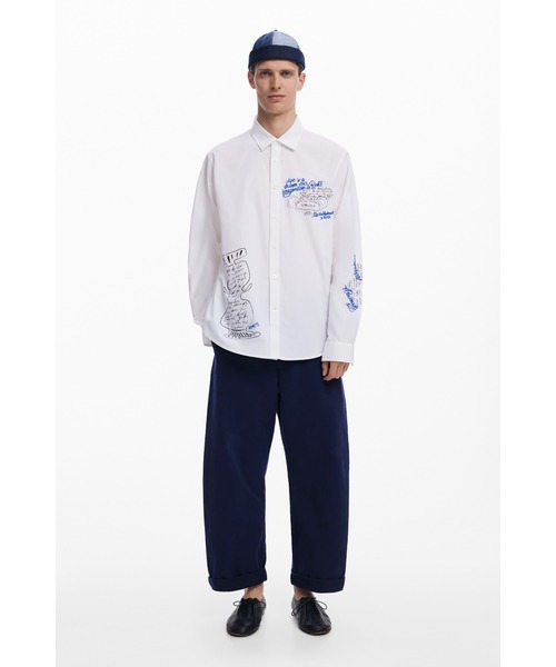 Desigual（デシグアル）の「DAVID シャツロングスリーブ（シャツ/ブラウス・メンズ・ホワイト・S/M/L/XL/XXL）」の4枚目の写真