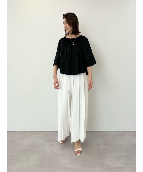 UR'S（ユアーズ）の「プリーツワイドパンツ（その他パンツ・レディース・ブラック/ホワイト/ブルー・L/M/S）」の14枚目の写真