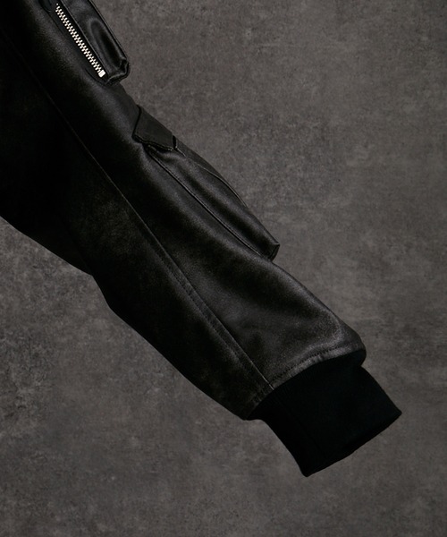 セール】vintage make PU / camouflage reversible MA-1