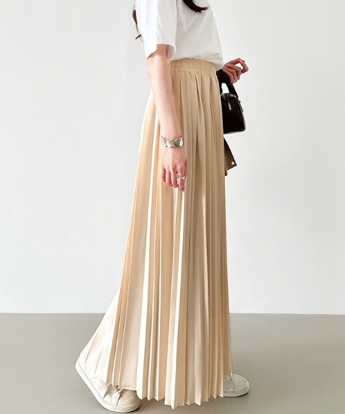 セール】【選べる2丈×カラー展開】 プリーツスカート ロング プリーツ
