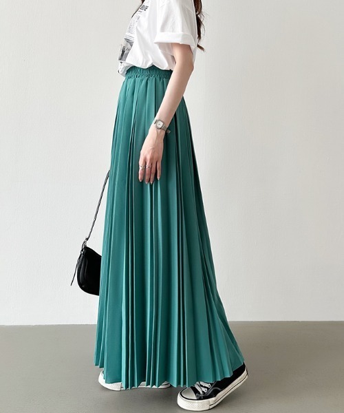 COCOMOMO（ココモモ）の「【選べる2丈×カラー展開】 プリーツスカート ロング プリーツ スカート ロングスカート マキシスカート きれいめ オフィスカジュアル（スカート・レディース・ブラウン/スカイブルー系/ブラック系/ブルー系/スカイブルー/ブラック/ブラウン系/グレー/ブルー/グレー系/イエロー/イエロー系/ライトグリーン/ライトグリーン系/ベージュ/グリーン/ライトグレー/グリーン系/ベージュ系/ライトグレー系・M/L）」の13枚目の写真