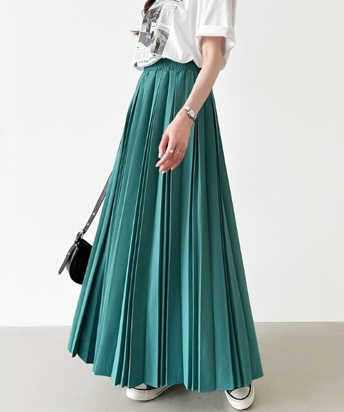 COCOMOMO（ココモモ）の「【選べる2丈×カラー展開】 プリーツスカート ロング プリーツ スカート ロングスカート マキシスカート きれいめ オフィスカジュアル（スカート・レディース・ブラウン/スカイブルー系/ブラック系/ブルー系/スカイブルー/ブラック/ブラウン系/グレー/ブルー/グレー系/イエロー/イエロー系/ライトグリーン/ライトグリーン系/ベージュ/グリーン/ライトグレー/グリーン系/ベージュ系/ライトグレー系・M/L）」の11枚目の写真