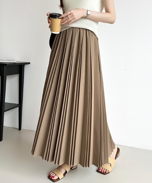 COCOMOMO（ココモモ）の「【選べる2丈×カラー展開】 プリーツスカート ロング プリーツ スカート ロングスカート マキシスカート きれいめ オフィスカジュアル（スカート・レディース・ブラウン/スカイブルー系/ブラック系/ブルー系/スカイブルー/ブラック/ブラウン系/グレー/ブルー/グレー系/イエロー/イエロー系/ライトグリーン/ライトグリーン系/ベージュ/グリーン/ライトグレー/グリーン系/ベージュ系/ライトグレー系・M/L）」の21枚目の写真