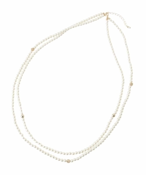 a.v.v（アーヴェヴェ）の「ストーンパール二連ネックレス（ネックレス・レディース・ゴールド・38）」の6枚目の写真